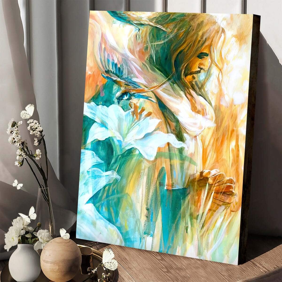 Christian Canvas Print Consider The Lilies Jesus Christian Canvas Print Consider The Lilies Jesus