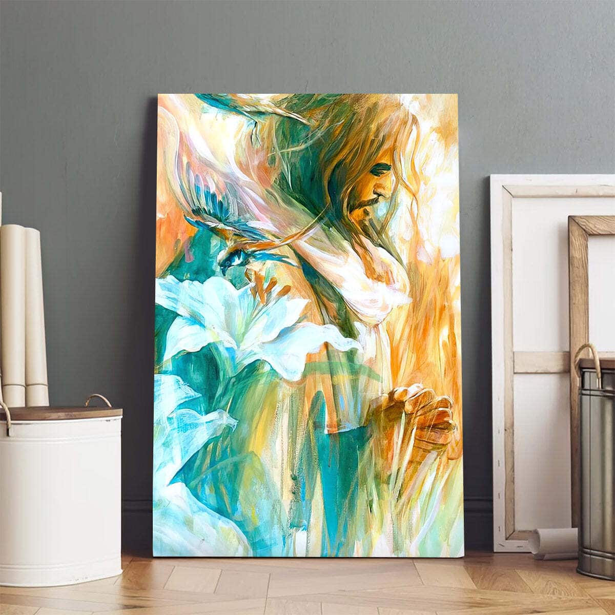Christian Canvas Print Consider The Lilies Jesus Christian Canvas Print Consider The Lilies Jesus