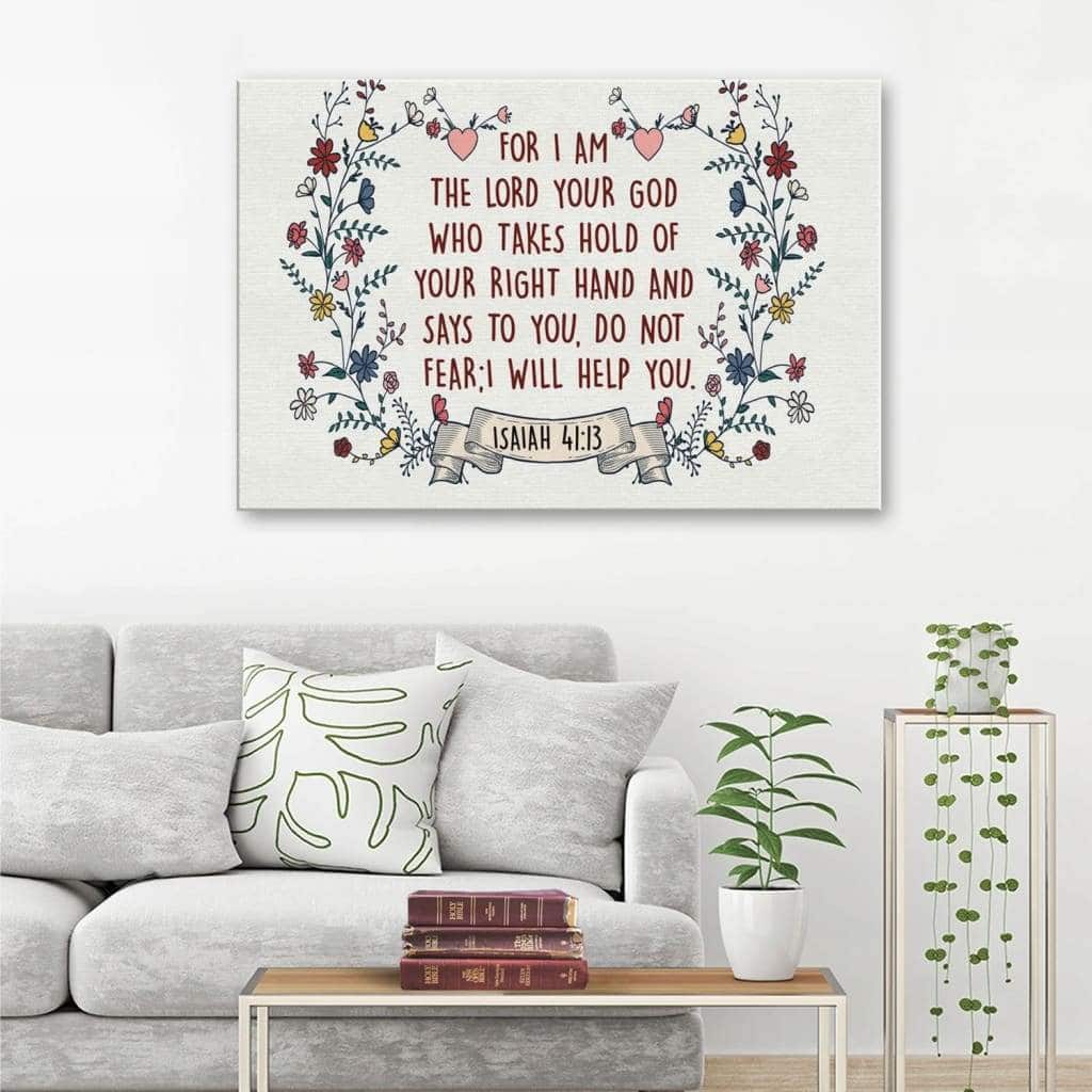 Christian Canvas Wall Art For I Am The Lord Your God Isaiah 41:13 Bible Verse Christian Canvas Wall Art For I Am The Lord Your God Isaiah 41:13 Bible Verse