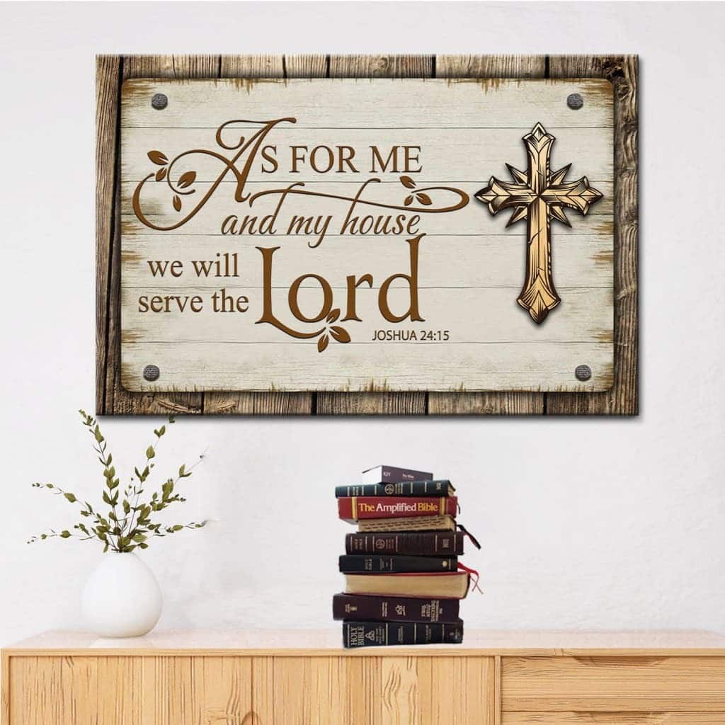Christian Canvas Wall Art As For Me And My House 24:15 Christian Canvas Wall Art As For Me And My House 24:15