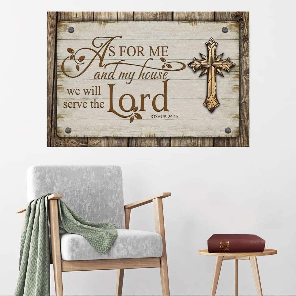 Christian Canvas Wall Art As For Me And My House 24:15 Christian Canvas Wall Art As For Me And My House 24:15
