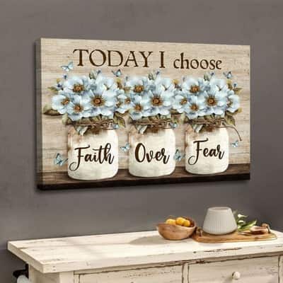 Christian Canvas Wall Art Faith Over Fear