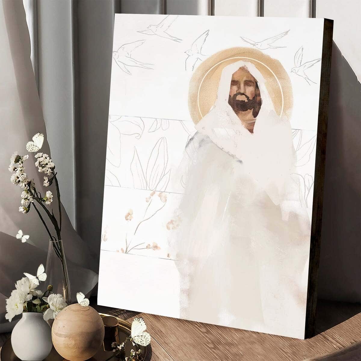 Christian Jesus Canvas Print Consider The Lilies