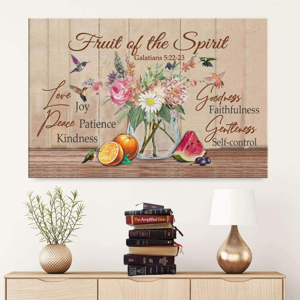 Christian Canvas Wall Art Fruit Of The Spirit Galatians 5:22-23 Bible Verse