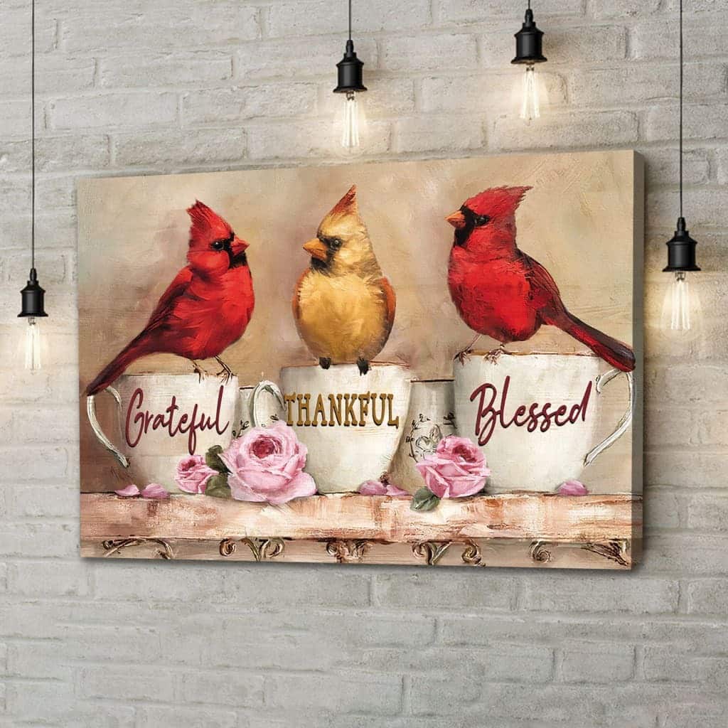 Christian Canvas Wall Art Grateful Thankful Blessed Christian Canvas Wall Art Grateful Thankful Blessed
