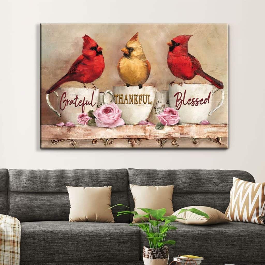 Christian Canvas Wall Art Grateful Thankful Blessed Christian Canvas Wall Art Grateful Thankful Blessed