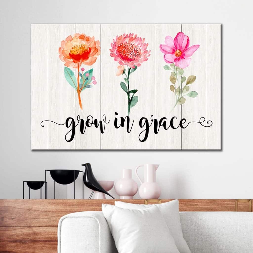 Christian Canvas Wall Art Grow In Grace Christian Canvas Wall Art Grow In Grace