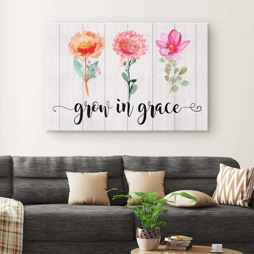 Christian Canvas Wall Art Grow In Grace Christian Canvas Wall Art Grow In Grace