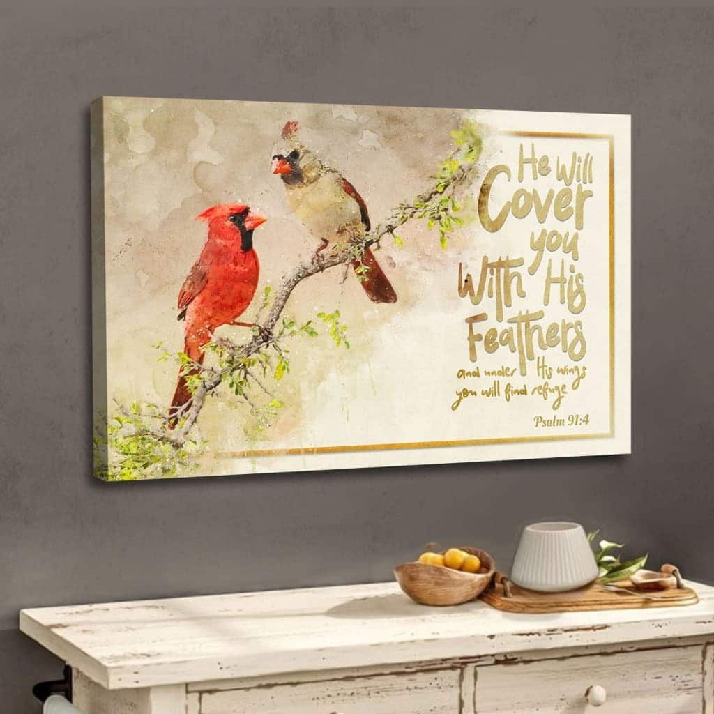 Christian Canvas Wall Art He Will Cover You With His Feathers Christian Canvas Wall Art He Will Cover You With His Feathers