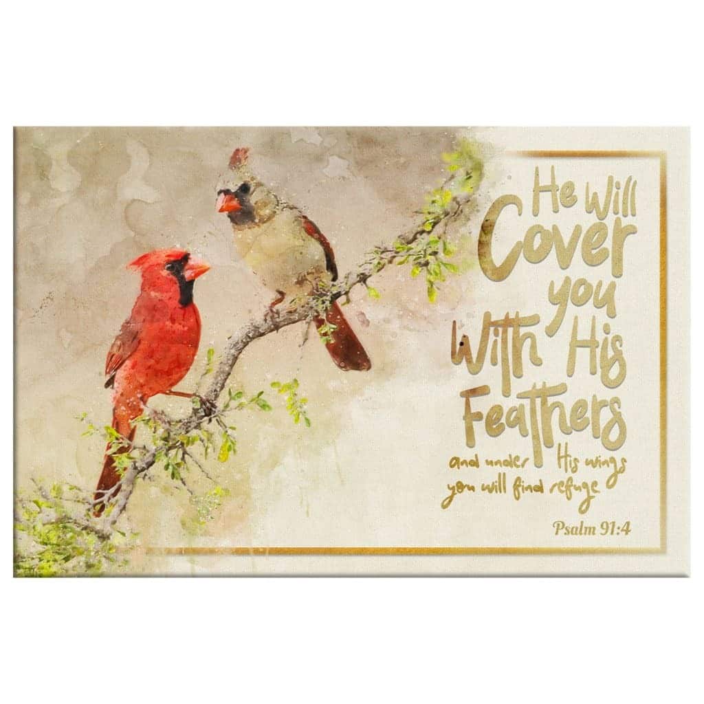 Christian Canvas Wall Art He Will Cover You With His Feathers Christian Canvas Wall Art He Will Cover You With His Feathers