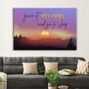 Mountain Sunset Christian Give It To God And Go To Sleep Canvas Wall Art