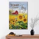 Christian Today I Choose Joy James 1:2 Canvas Print Hummingbird Sunflower Farmhouse