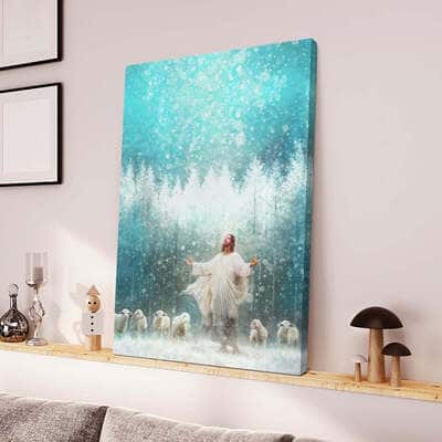 Christian Canvas Print Radiance Jesus And Snow