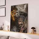 Christian Canvas Print Jesus On The Cross Water Color Lion Amazing Dove Christian Canvas Print Jesus On The Cross Water Color Lion Amazing Dove