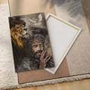 Christian Canvas Print Jesus On The Cross Water Color Lion Amazing Dove