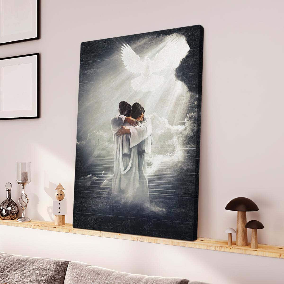 Christian Canvas Print Jesus Hugging Woman Christian Canvas Print Jesus Hugging Woman
