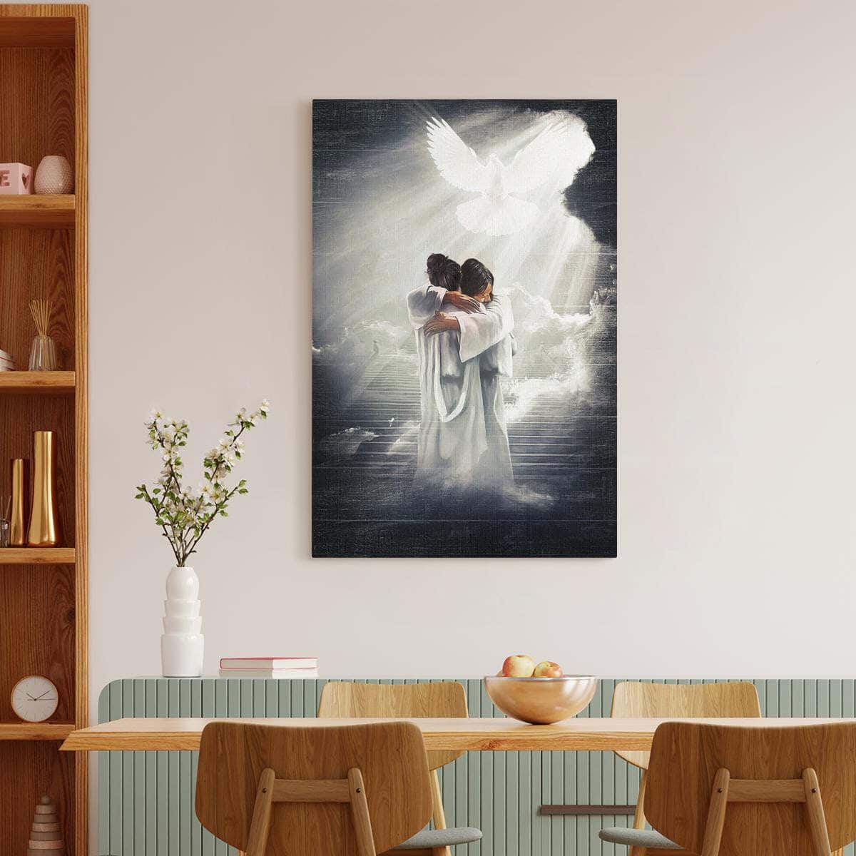 Christian Canvas Print Jesus Hugging Woman Christian Canvas Print Jesus Hugging Woman