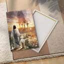 Christian Canvas Print Have Faith On His Way Jesus Cross Lion