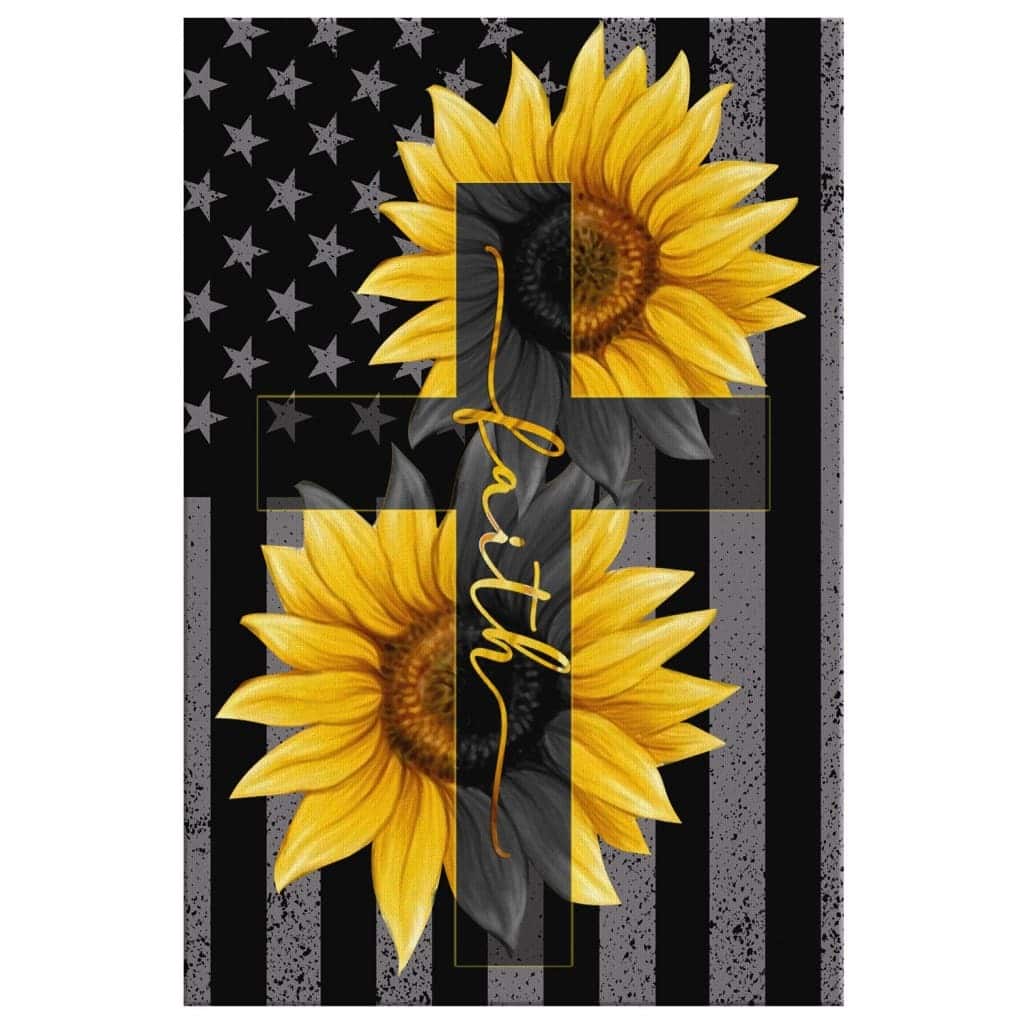 Christian Canvas Print Sunflower Faith Cross Christian Canvas Print Sunflower Faith Cross