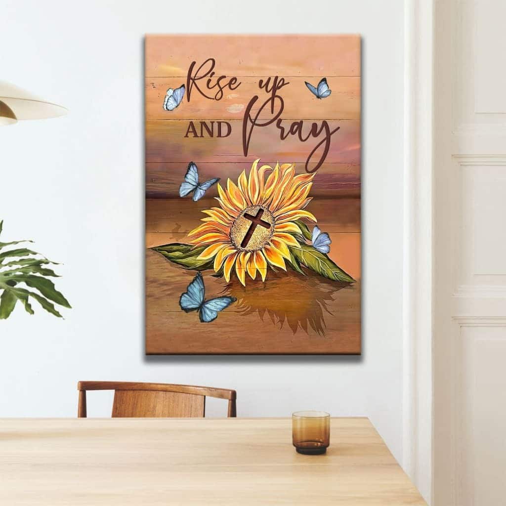 Christian Canvas Print Rise Up And Pray Sunflower Cross Christian Canvas Print Rise Up And Pray Sunflower Cross