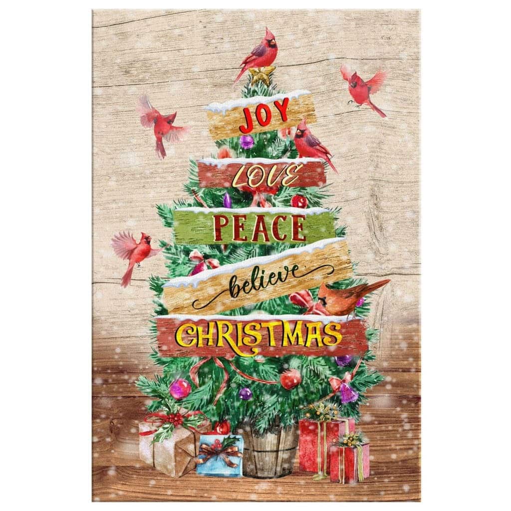 Christian Canvas Print Joy Love Peace Believe Christmas Christian Canvas Print Joy Love Peace Believe Christmas