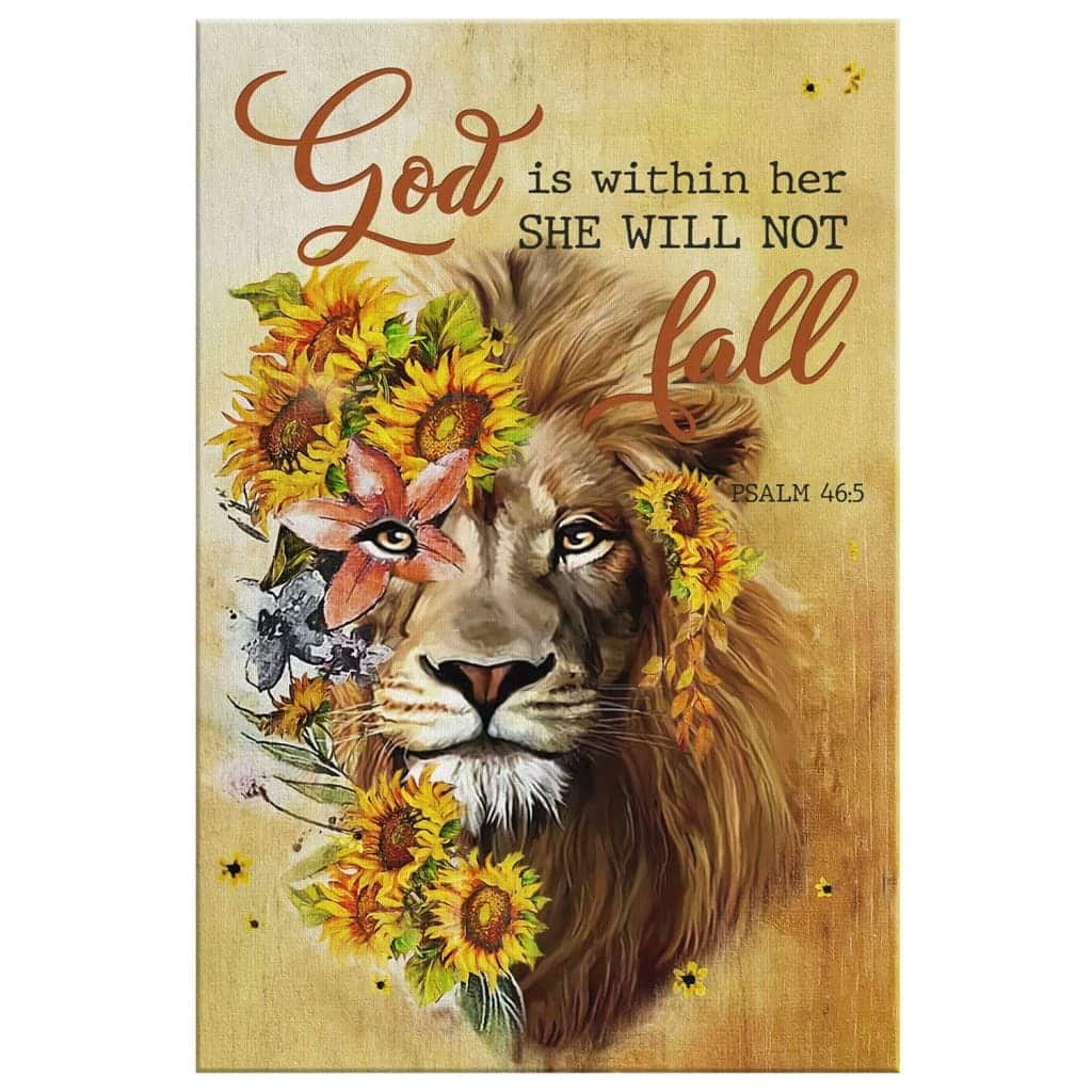 Christian Canvas Print Psalm 46:5 God Is Within Her She Will Not Fall Christian Canvas Print Psalm 46:5 God Is Within Her She Will Not Fall