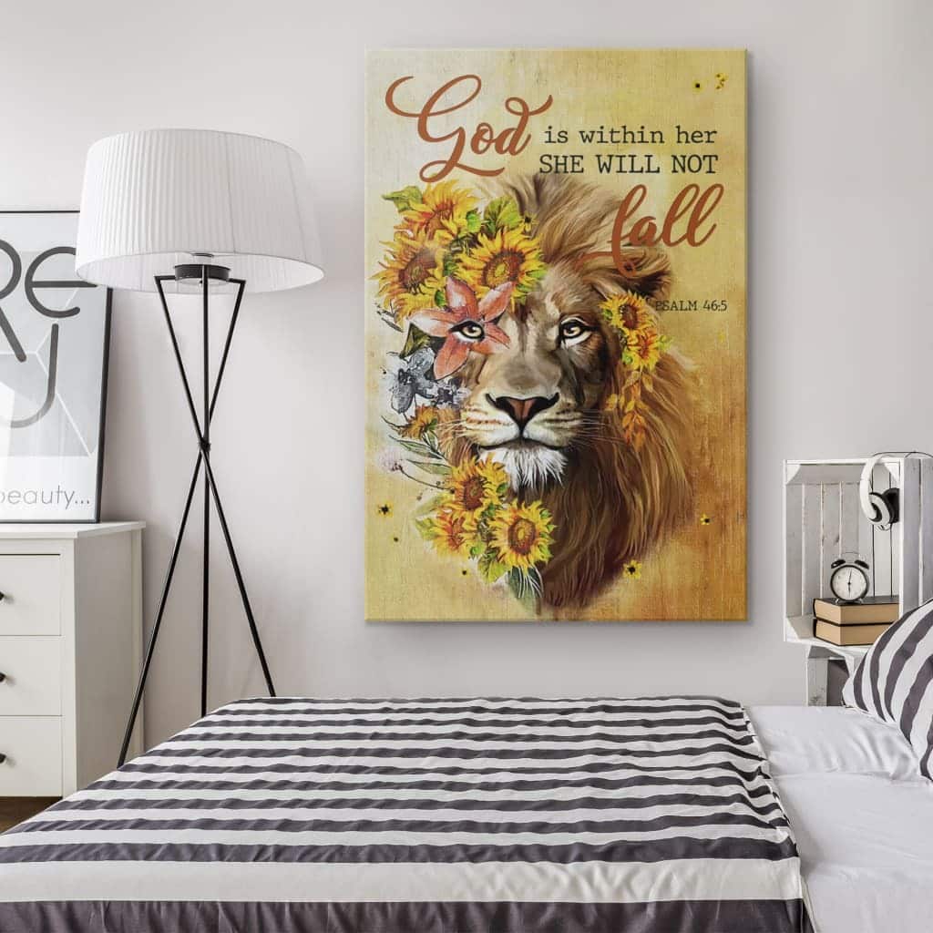 Christian Canvas Print Psalm 46:5 God Is Within Her She Will Not Fall Christian Canvas Print Psalm 46:5 God Is Within Her She Will Not Fall