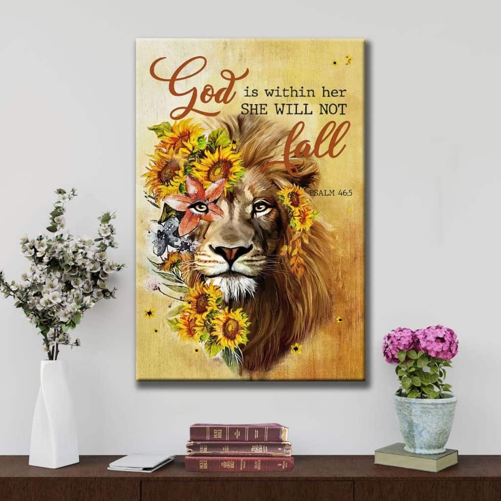 Christian Canvas Print Psalm 46:5 God Is Within Her She Will Not Fall Christian Canvas Print Psalm 46:5 God Is Within Her She Will Not Fall