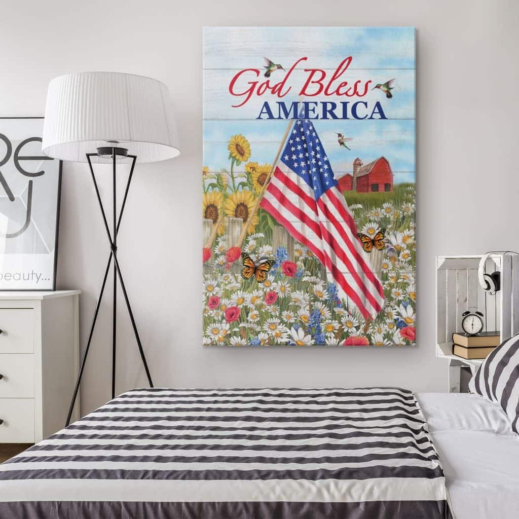 Christian Canvas Print God Bless America Bible Verse Christian Canvas Print God Bless America Bible Verse