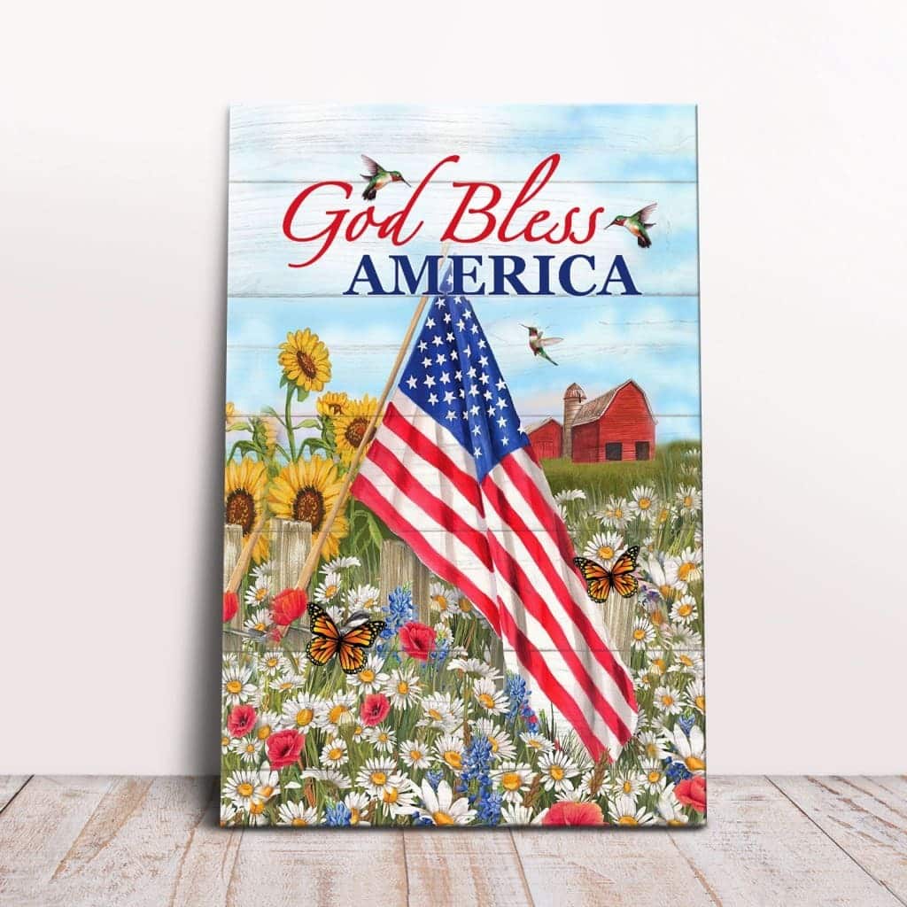 Christian Canvas Print God Bless America Bible Verse Christian Canvas Print God Bless America Bible Verse