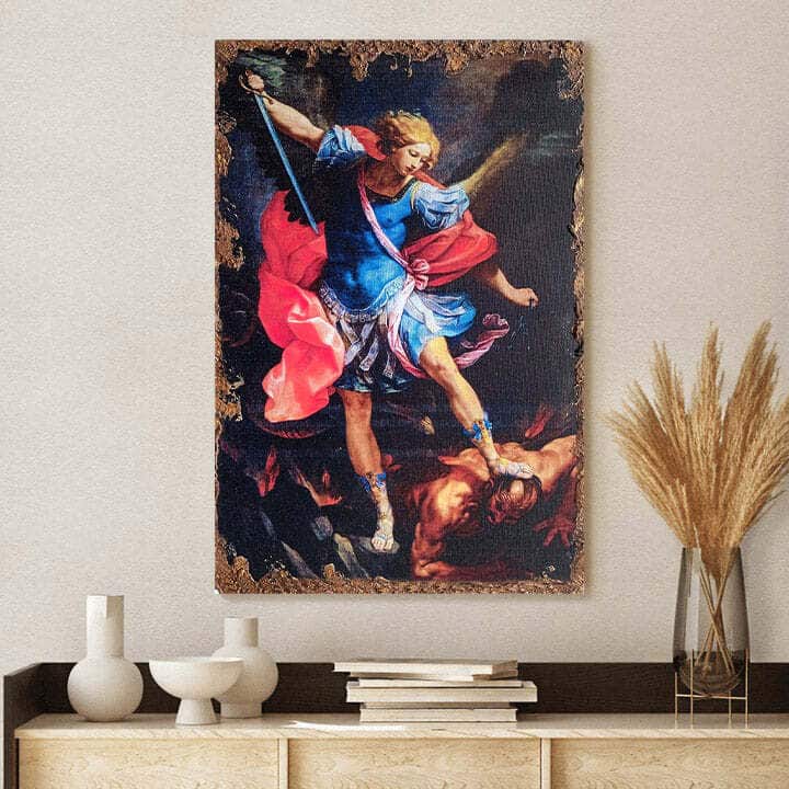 Christian Canvas Print Archangel Michael Christian Canvas Print Archangel Michael