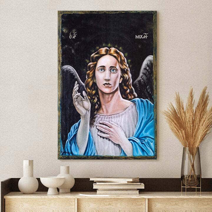 Christian Canvas Print Catholic Archangel Michael Christian Canvas Print Catholic Archangel Michael