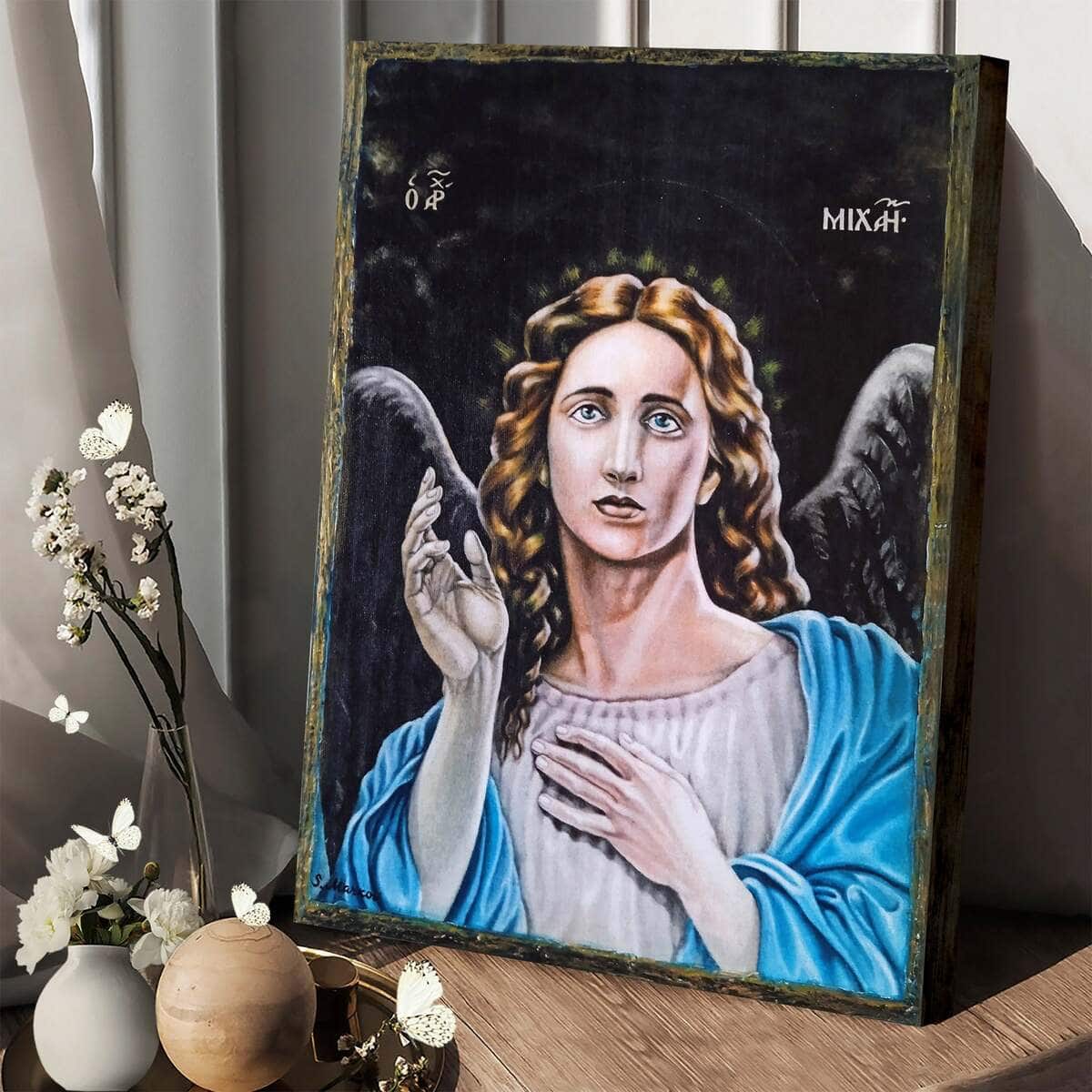 Christian Canvas Print Catholic Archangel Michael Christian Canvas Print Catholic Archangel Michael