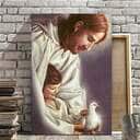 Christian Canvas Print Picture Of Jesus With A Child Christian Canvas Print Picture Of Jesus With A Child
