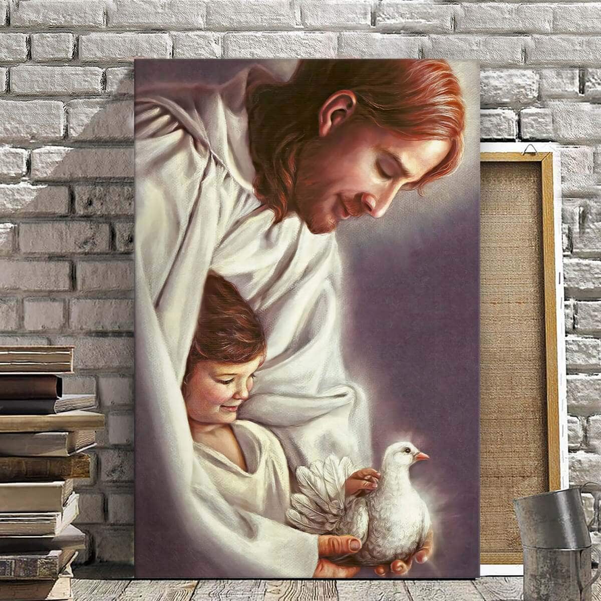 Christian Canvas Print Picture Of Jesus With A Child