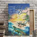 Christian Canvas Print Turtle Give It To God And Go To The Beach Christian Canvas Print Turtle Give It To God And Go To The Beach