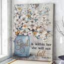 Christian Canvas Print God Is Within Her She Will Not Fall Psalm 46:5