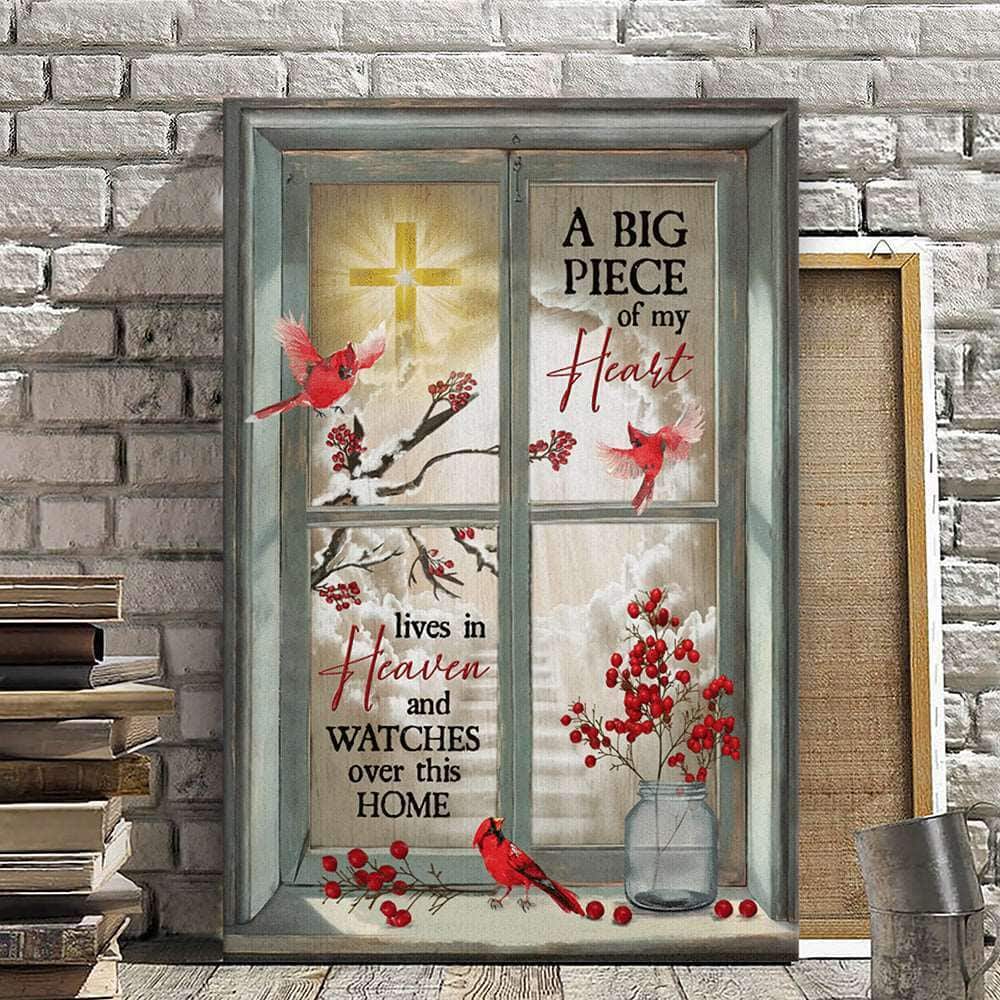 Christian Canvas Print A Big Piece Of My Heart Cardinal Bird Christian Canvas Print A Big Piece Of My Heart Cardinal Bird