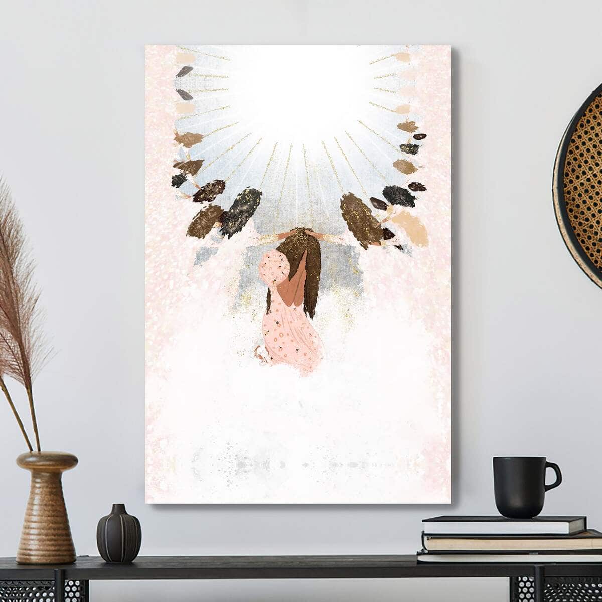 Christian Canvas Print Young Woman Praying To God