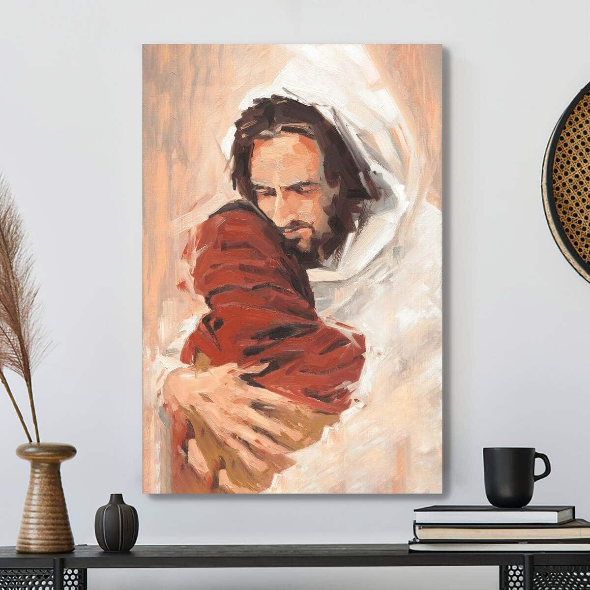 Christian Canvas Print Jesus Hugging A Child Christian Canvas Print Jesus Hugging A Child
