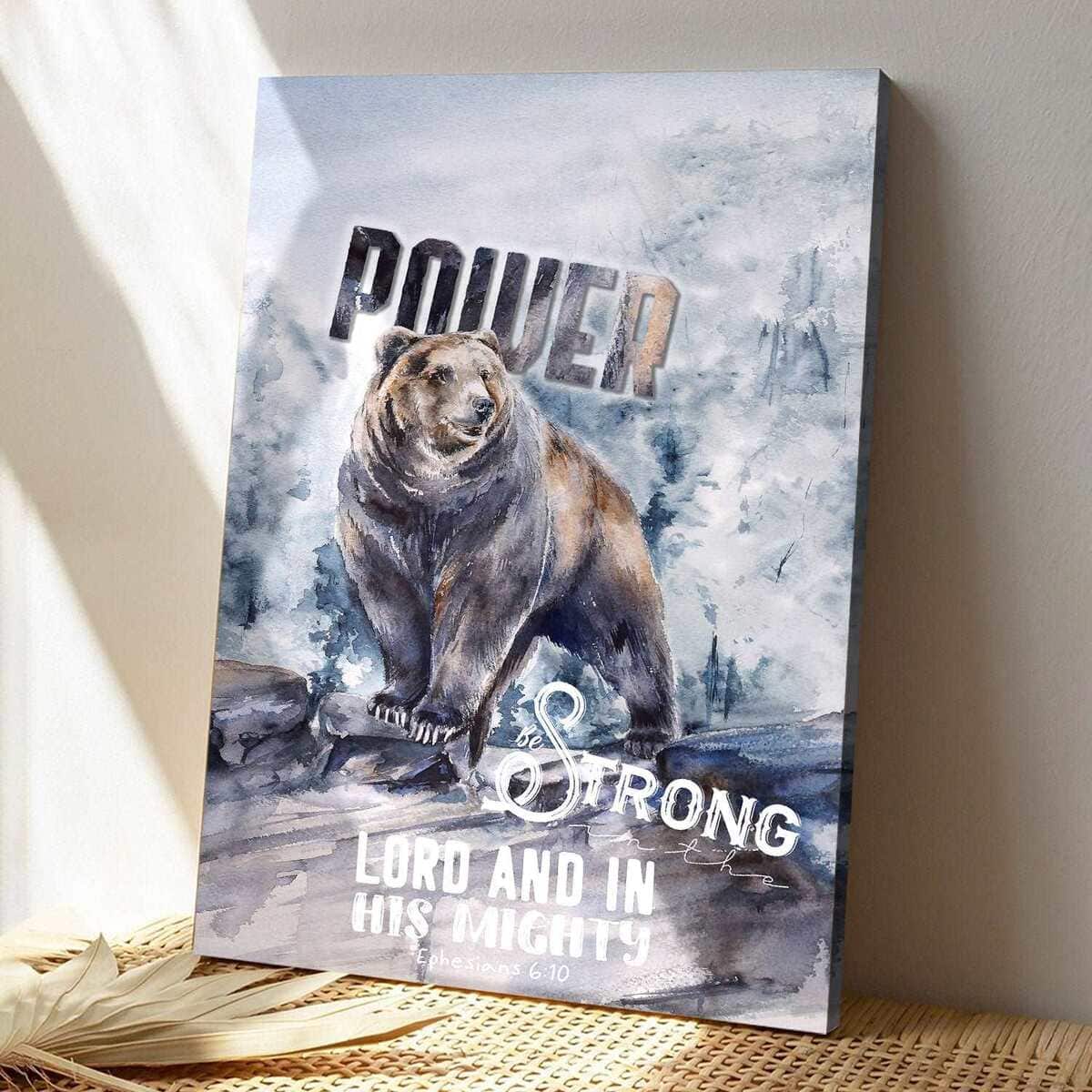 Christian Canvas Print Bear Power Strong Lord Bible Verse Christian Canvas Print Bear Power Strong Lord Bible Verse