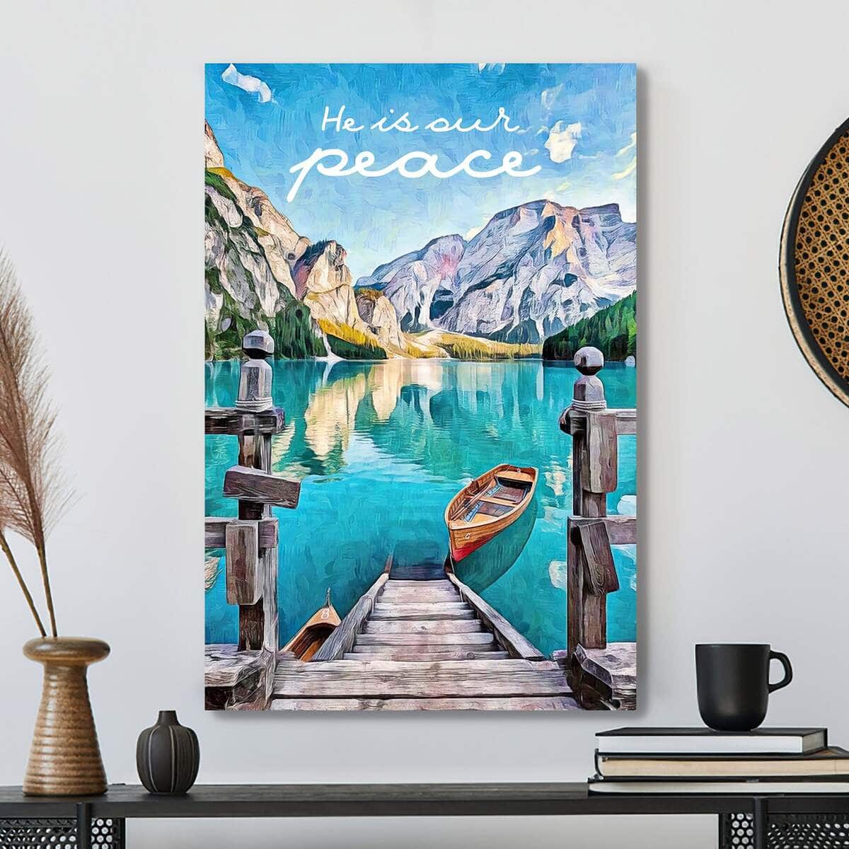 Christian Canvas Print Boat He Is Our Peace Bible Verse Christian Canvas Print Boat He Is Our Peace Bible Verse