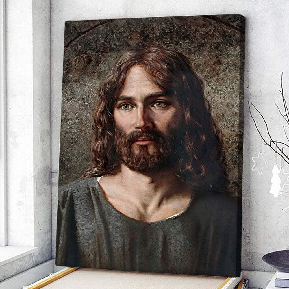 Christian Canvas Print Jesus Face Bible Verse