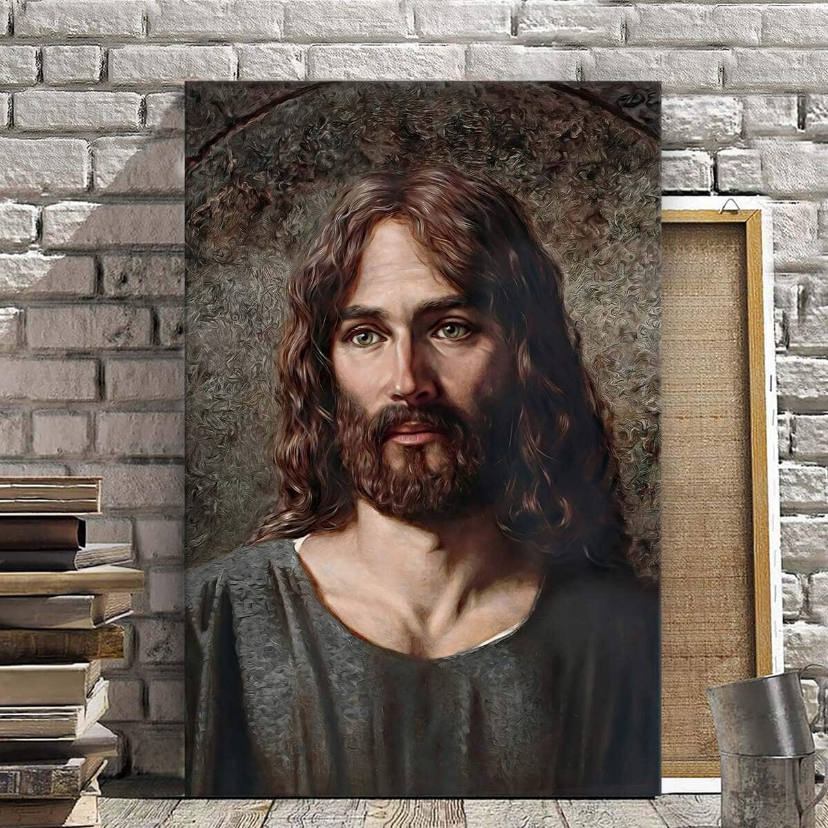 Christian Canvas Print Jesus Face Bible Verse