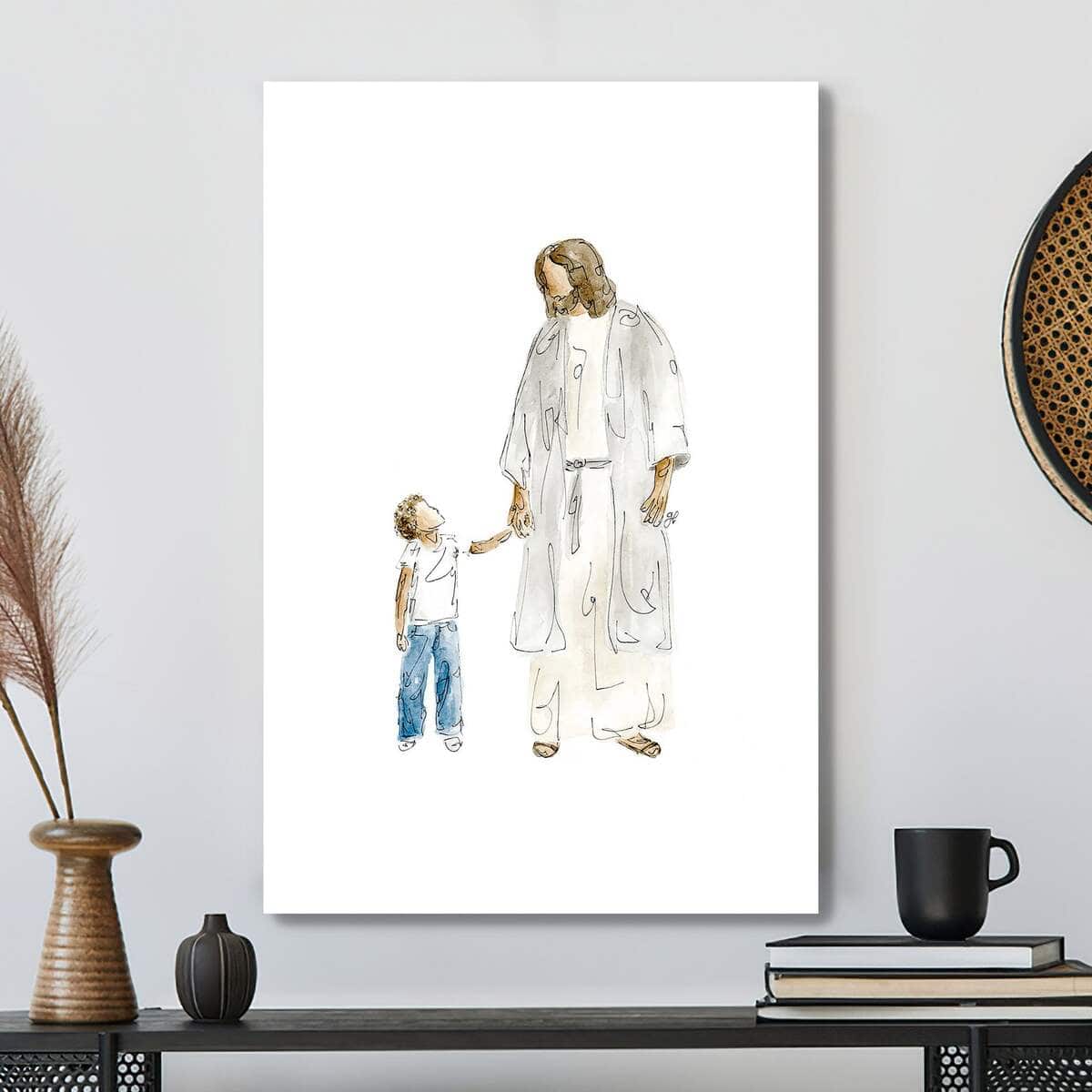 Christian Canvas Print Christ With Child Bible Verse Christian Canvas Print Christ With Child Bible Verse