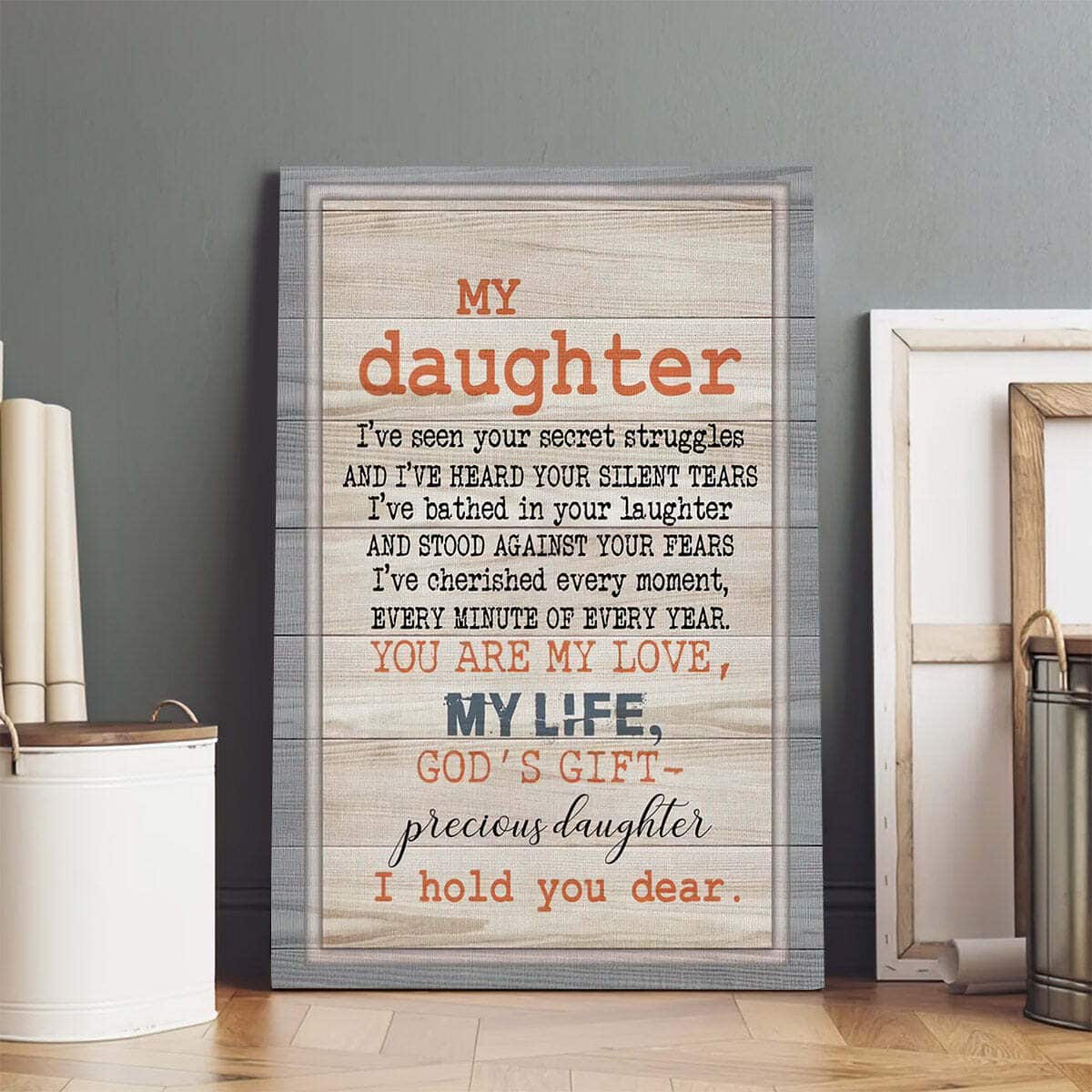 Christian Canvas Print My Daughter Is God's Gift Christian Canvas Print My Daughter Is God's Gift