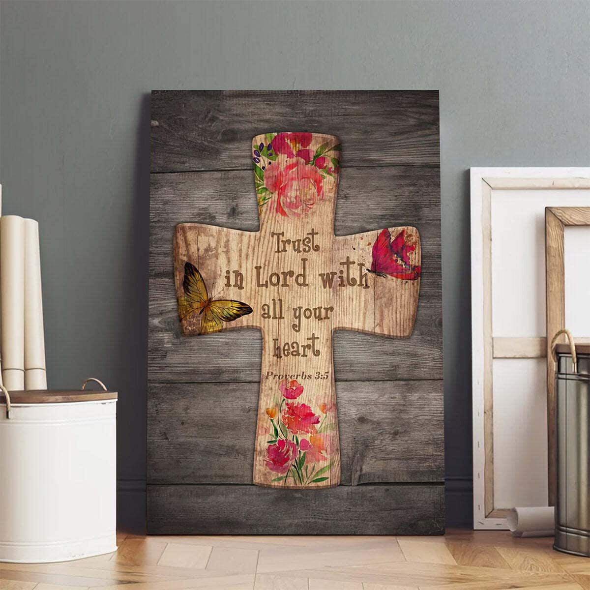 Christian Canvas Print Trust In The Lord With All Your Heart Proverbs 3:5 Christian Canvas Print Trust In The Lord With All Your Heart Proverbs 3:5