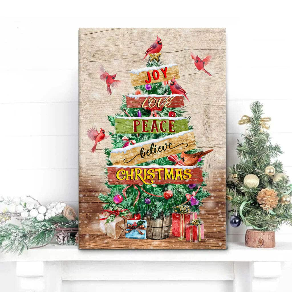 Christmas Christian Canvas Print Joy Love Peace Believe