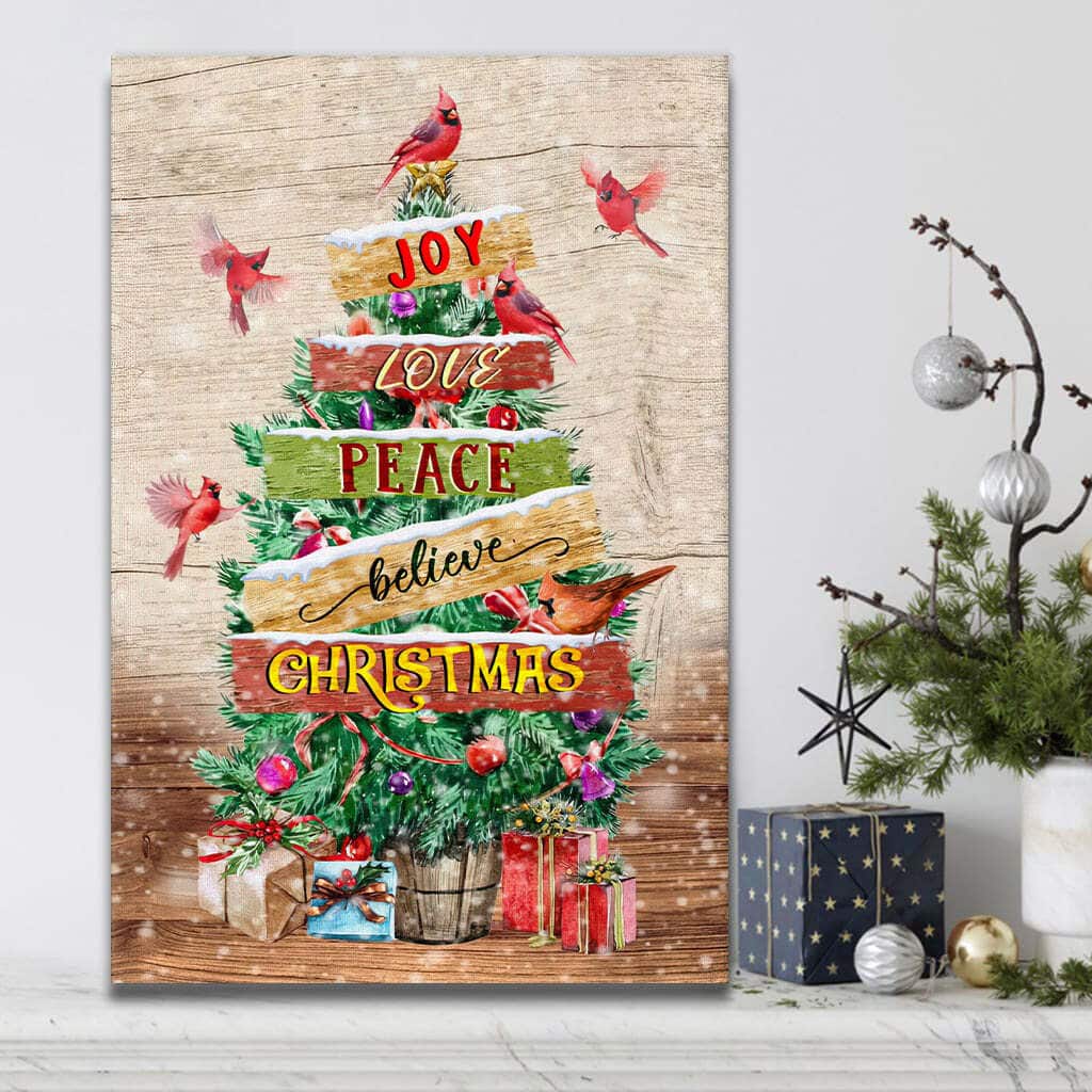 Christmas Christian Canvas Print Joy Love Peace Believe Christmas Christian Canvas Print Joy Love Peace Believe