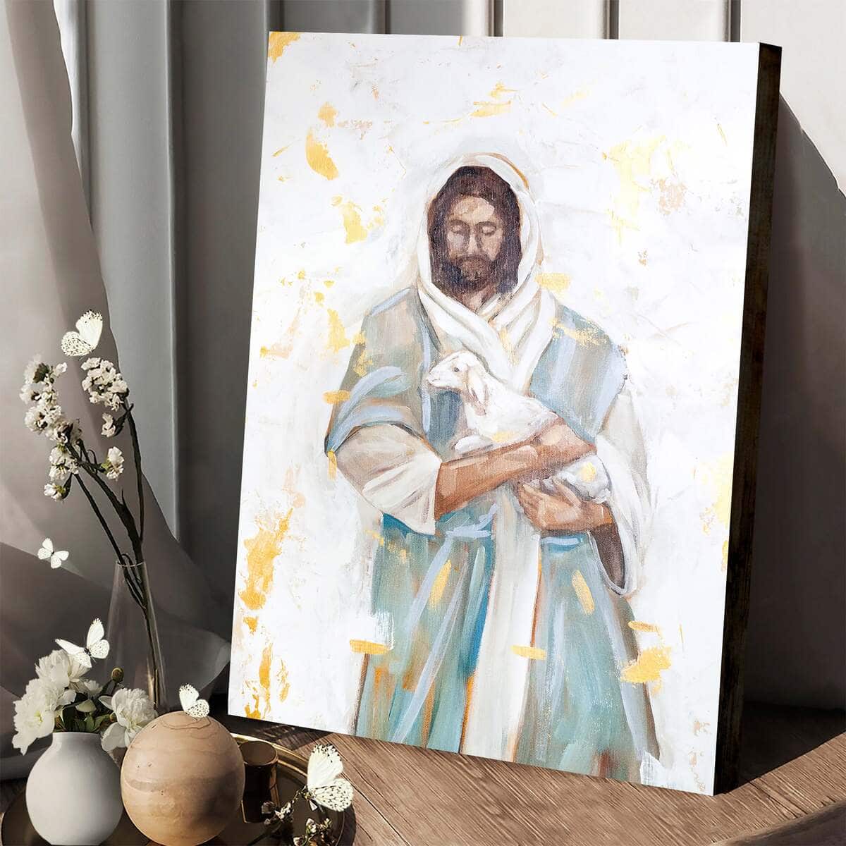 Christian Canvas Print Jesus Lost Sheep Paper Christian Canvas Print Jesus Lost Sheep Paper
